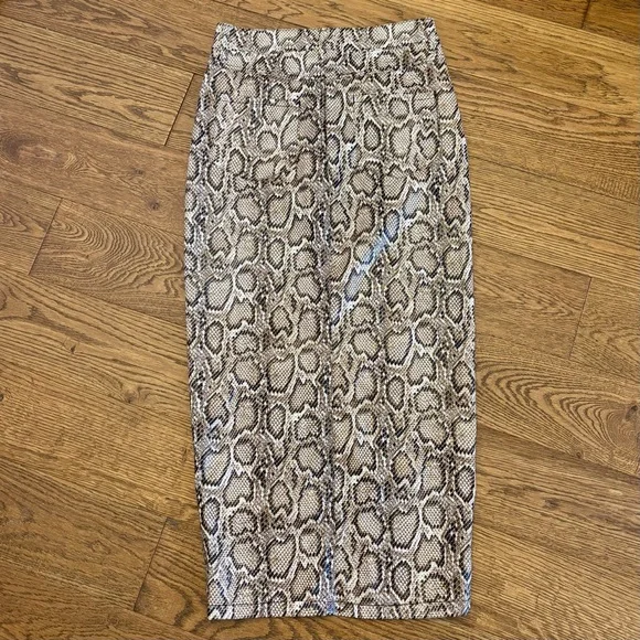 Missguided Midaxi Skirt Split Front Snake Print Skirt - Picture 8 of 11